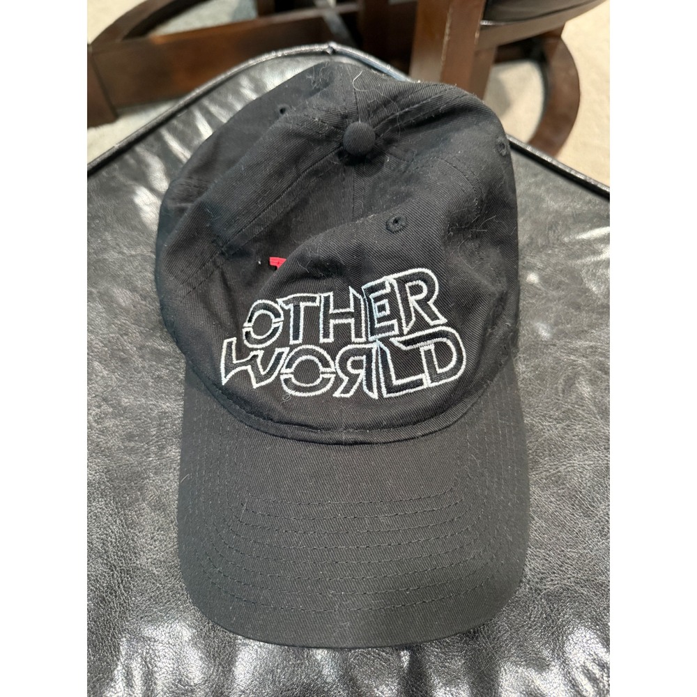 New Era 9TWENTY Other World Black Embroidered Strapback Hat Dad Cap OSFM